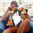 Harvest Cat Throw Pillow By Tomoyo Pitcher - All About Vibe
