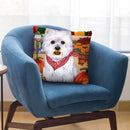 Harvest Westie Throw Pillow By Tomoyo Pitcher - All About Vibe