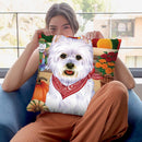 Harvest Westie Throw Pillow By Tomoyo Pitcher - All About Vibe