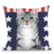 Patriot Cat Throw Pillow By Tomoyo Pitcher - All About Vibe
