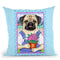 Pug Flower Pot Throw Pillow By Tomoyo Pitcher - All About Vibe