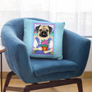 Pug Flower Pot Throw Pillow By Tomoyo Pitcher - All About Vibe