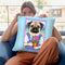 Pug Flower Pot Throw Pillow By Tomoyo Pitcher - All About Vibe