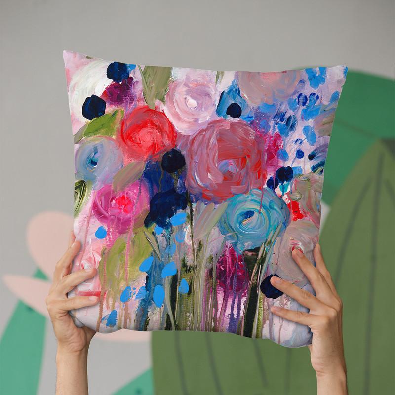 Fresh Bouquet Throw Pillow By Carrie Schmitt - All About Vibe