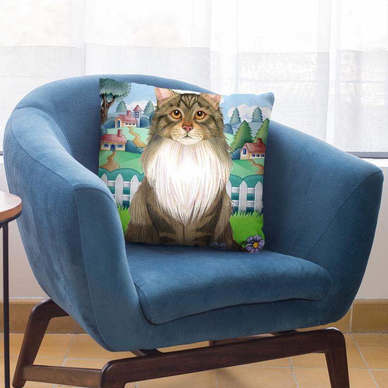 Spring Maine Coon Throw Pillow By Tomoyo Pitcher - All About Vibe