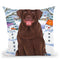 Winter Chocolate Lab Throw Pillow By Tomoyo Pitcher - All About Vibe