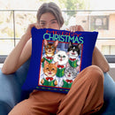 Xmas Cat Chorus Throw Pillow By Tomoyo Pitcher - All About Vibe
