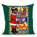 Xmas Rottweiler Throw Pillow By Tomoyo Pitcher - All About Vibe