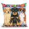 Back To School Pups Throw Pillow By Tomoyo Pitcher - All About Vibe