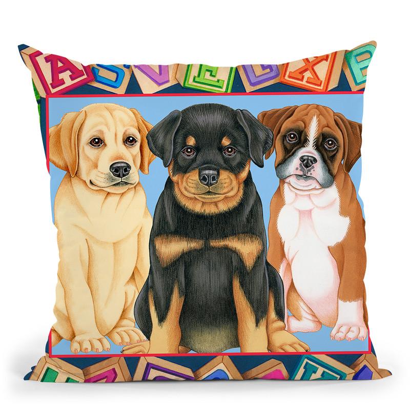 Back To School Pups Throw Pillow By Tomoyo Pitcher - All About Vibe