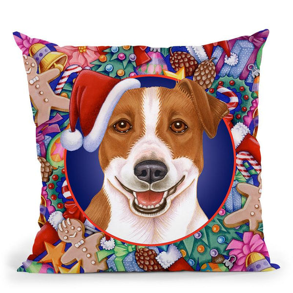 Christmas Jack Russel Throw Pillow By Tomoyo Pitcher - All About Vibe