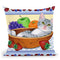 Fruit Bowl Kitten Throw Pillow By Tomoyo Pitcher - All About Vibe