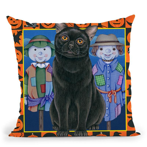 Halloween Black Cat Throw Pillow By Tomoyo Pitcher - All About Vibe