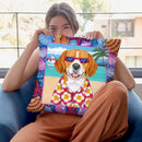 Seashells Beagle Throw Pillow By Tomoyo Pitcher - All About Vibe
