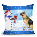 Snowman Dog Throw Pillow By Tomoyo Pitcher - All About Vibe