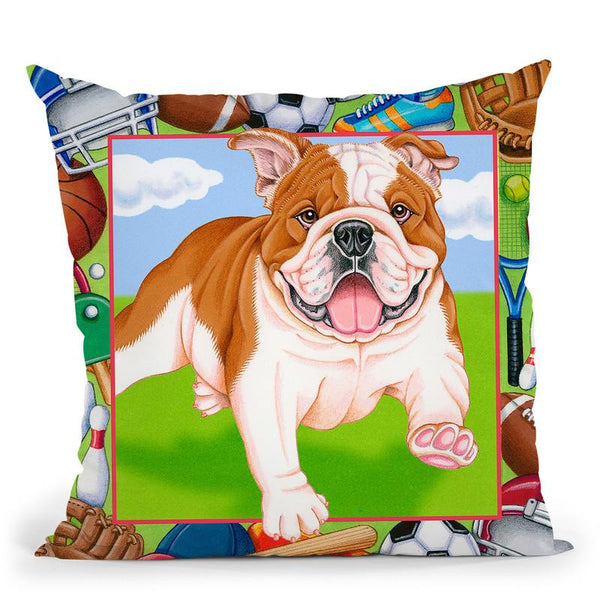 Sports Bulldog Throw Pillow By Tomoyo Pitcher - All About Vibe