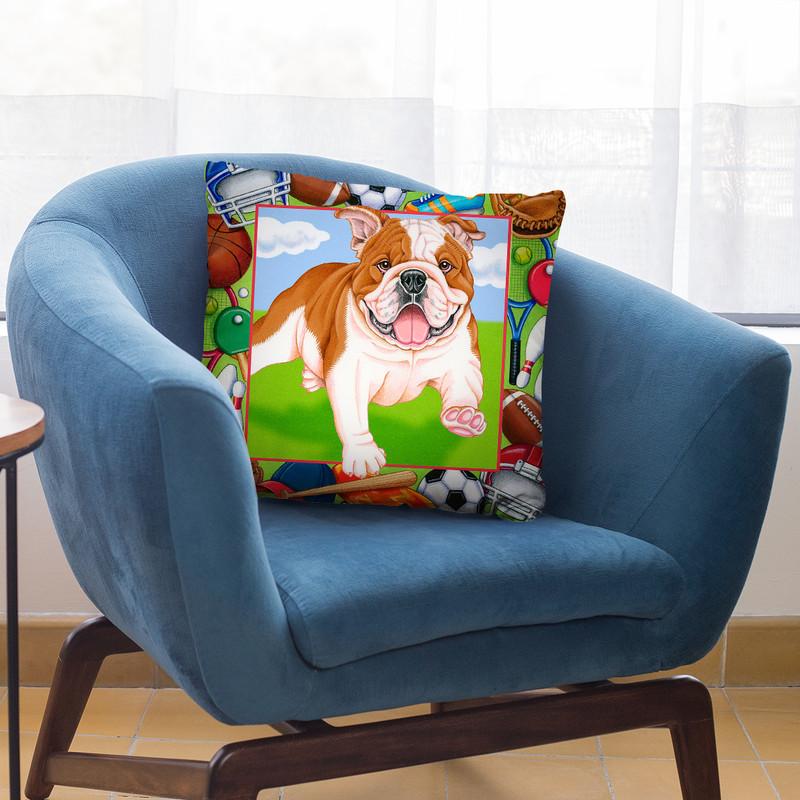 Sports Bulldog Throw Pillow By Tomoyo Pitcher - All About Vibe