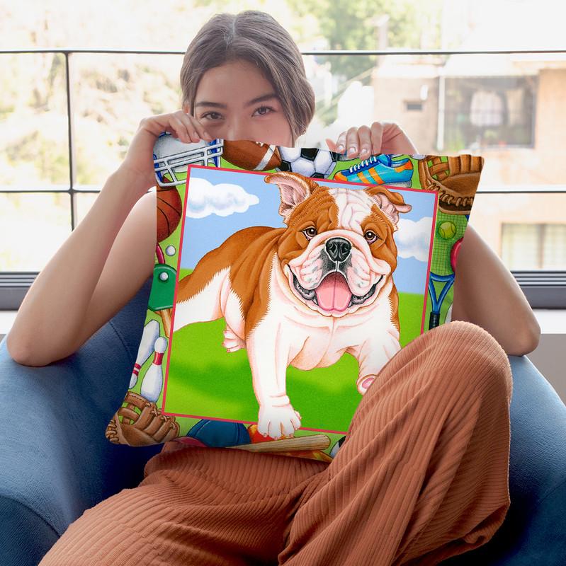 Sports Bulldog Throw Pillow By Tomoyo Pitcher - All About Vibe