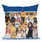 Happy Holidays Dog Group Throw Pillow By Tomoyo Pitcher - All About Vibe