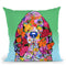 Flowers Basset Hound Throw Pillow By Tomoyo Pitcher - All About Vibe