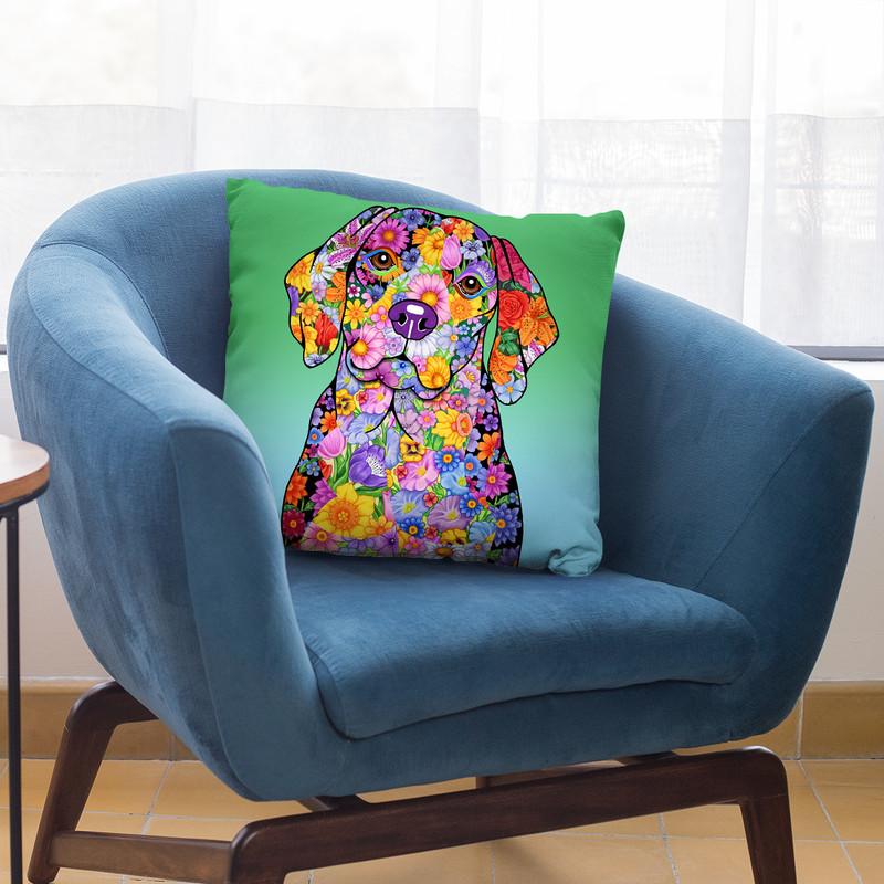 Flowers Beagle Throw Pillow By Tomoyo Pitcher - All About Vibe