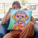 Flowers Bichon Frise Throw Pillow By Tomoyo Pitcher - All About Vibe