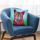 Flowers Black Cat Throw Pillow By Tomoyo Pitcher - All About Vibe