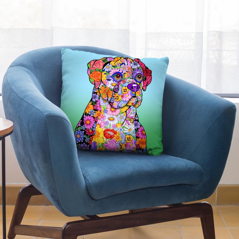Flowers Boxer Throw Pillow By Tomoyo Pitcher - All About Vibe