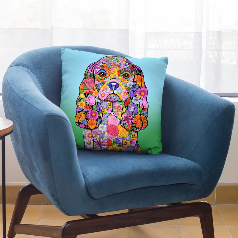 Flowers Cavalier King Chas Throw Pillow By Tomoyo Pitcher - All About Vibe