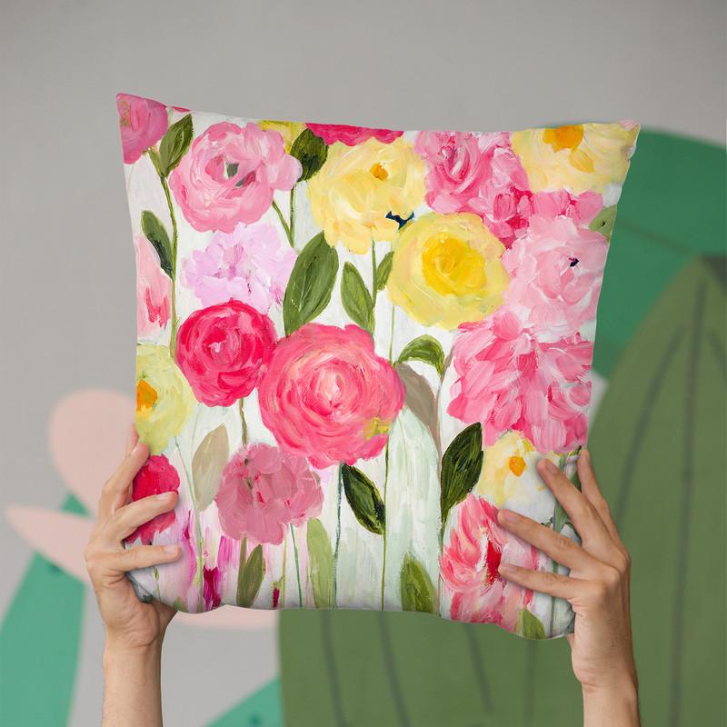 Margaret'S Flowers Throw Pillow By Carrie Schmitt - All About Vibe