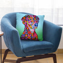 Flowers Doberman Throw Pillow By Tomoyo Pitcher - All About Vibe