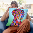Flowers Doberman Throw Pillow By Tomoyo Pitcher - All About Vibe