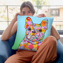 Flowers French Bulldog Throw Pillow By Tomoyo Pitcher - All About Vibe
