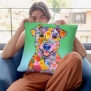 Flowers Jack Russell Throw Pillow By Tomoyo Pitcher - All About Vibe