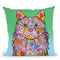 Flowers Maine Coon Cat Throw Pillow By Tomoyo Pitcher - All About Vibe