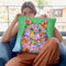 Flowers Maine Coon Cat Throw Pillow By Tomoyo Pitcher - All About Vibe