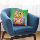 Flowers Persian Cat Throw Pillow By Tomoyo Pitcher - All About Vibe
