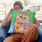 Flowers Persian Cat Throw Pillow By Tomoyo Pitcher - All About Vibe