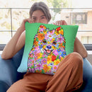 Flowers Pomeranian Throw Pillow By Tomoyo Pitcher - All About Vibe