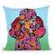 Flowers Poodle Black Throw Pillow By Tomoyo Pitcher - All About Vibe