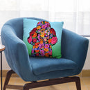 Flowers Poodle Black Throw Pillow By Tomoyo Pitcher - All About Vibe
