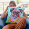 Flowers Pug Throw Pillow By Tomoyo Pitcher - All About Vibe