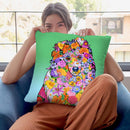 Flowersetlandeepdog Throw Pillow By Tomoyo Pitcher - All About Vibe