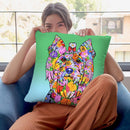 Flowers Yorkieowcut Throw Pillow By Tomoyo Pitcher - All About Vibe