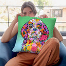 Flowersih Tzu Throw Pillow By Tomoyo Pitcher - All About Vibe