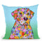 Flowers Yellow Lab Throw Pillow By Tomoyo Pitcher - All About Vibe