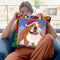 Christmas Bulldog Throw Pillow By Tomoyo Pitcher - All About Vibe