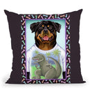Rottweiler Dinosaur Throw Pillow By Tomoyo Pitcher - All About Vibe