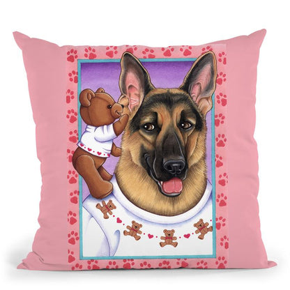 Shepherd Teddybear Throw Pillow By Tomoyo Pitcher - All About Vibe