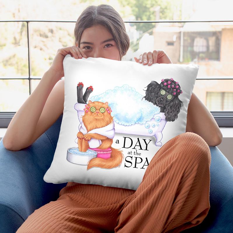 Spa Poodle Persian Throw Pillow By Tomoyo Pitcher - All About Vibe